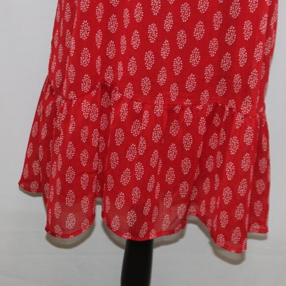 Old Navy Red and White Pattern Strappy Sun Dress with Ruffle Hem - Picture 4 of 15
